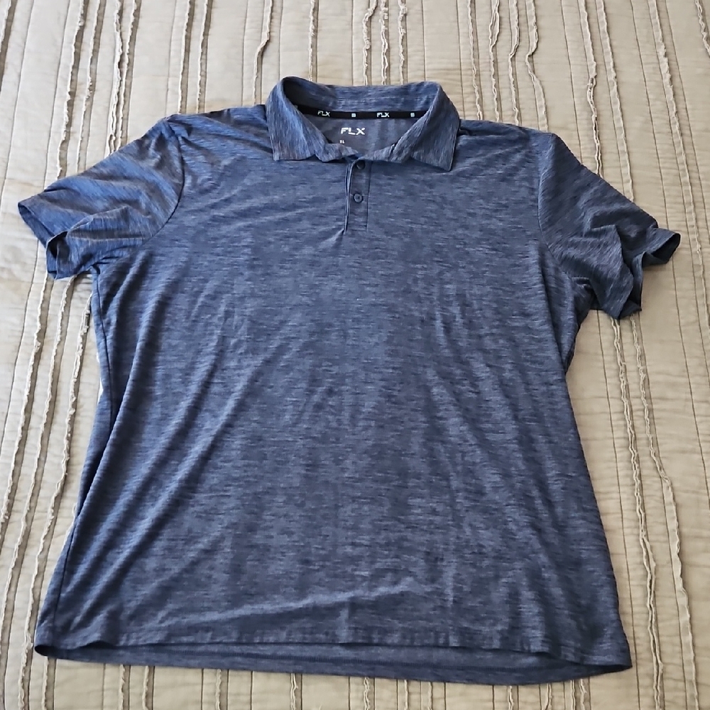 Blue Cotton-Blend Polo Shirt with Short Sleeves